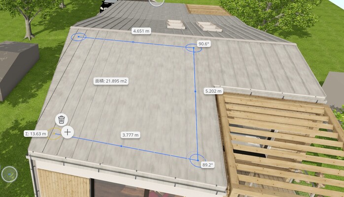 BIMxを使った屋根面積の測定